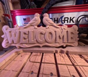 CNC carved Welcome Sign with Birds